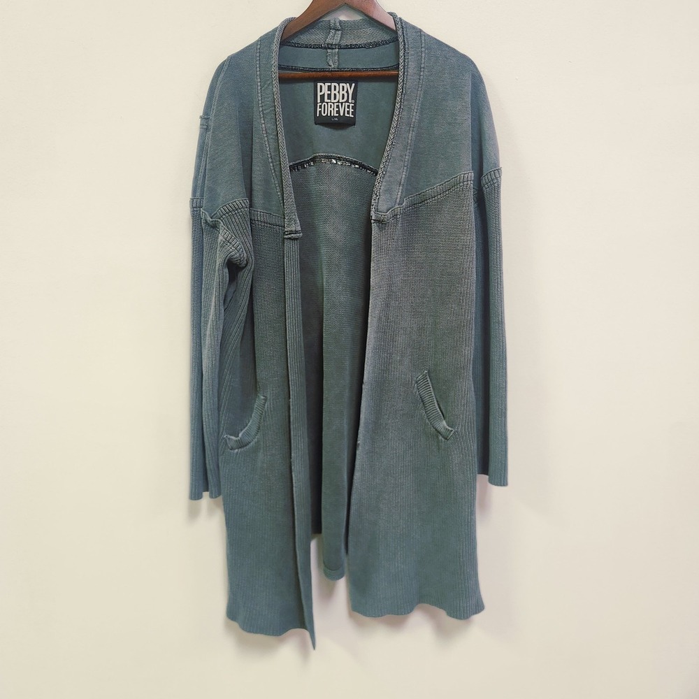 Pebby Forevee Womens Thick Open Front Grunge Cardigan Sweater Size L/XL Gray
